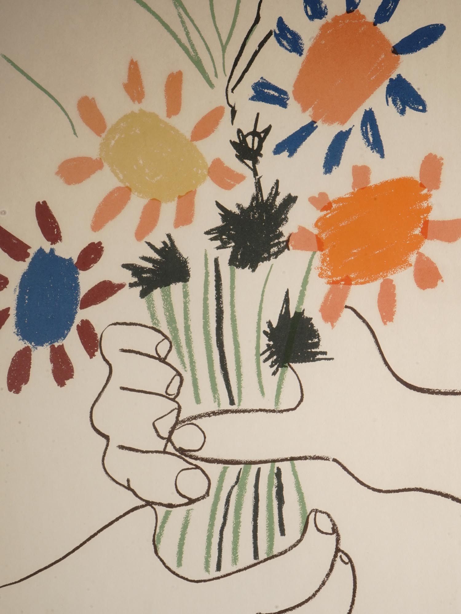 SPANISH COLOR LITHOGRAPH FLOWERS BY PABLO PICASSO PIC-2